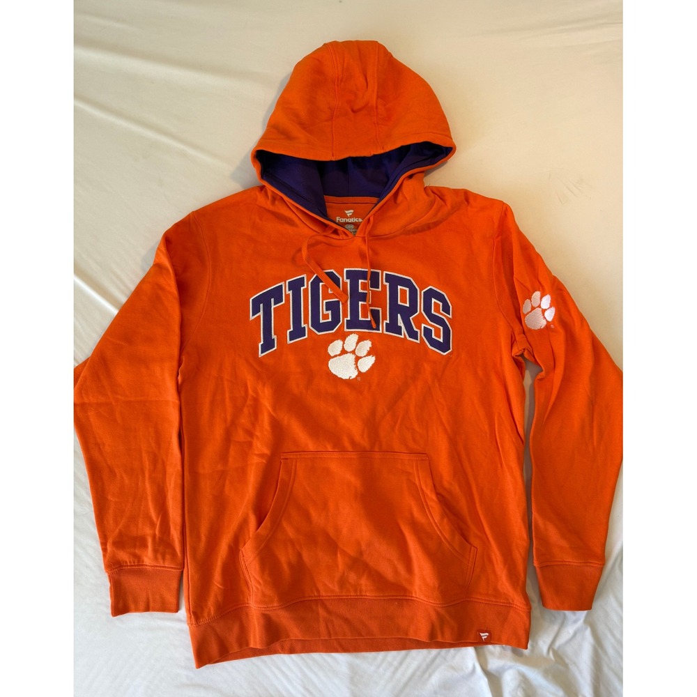 Fanatics Clemson Tigers NCAA Hoodie Orange Purple Mens Large NWT